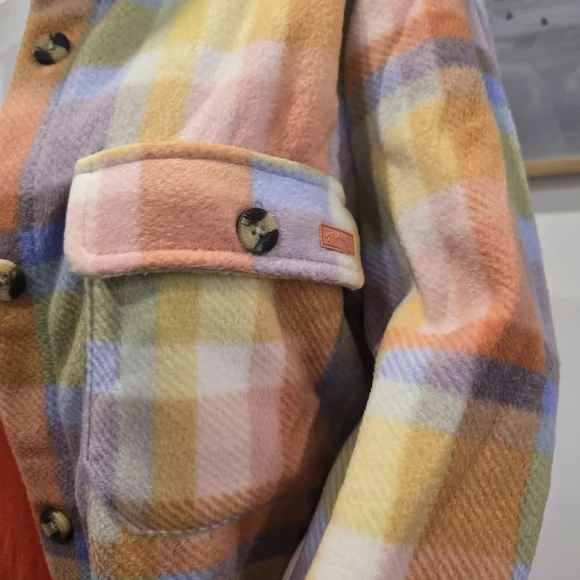 Billabong Multicolor Fleece Plaid Shacket - Picture 6 of 9